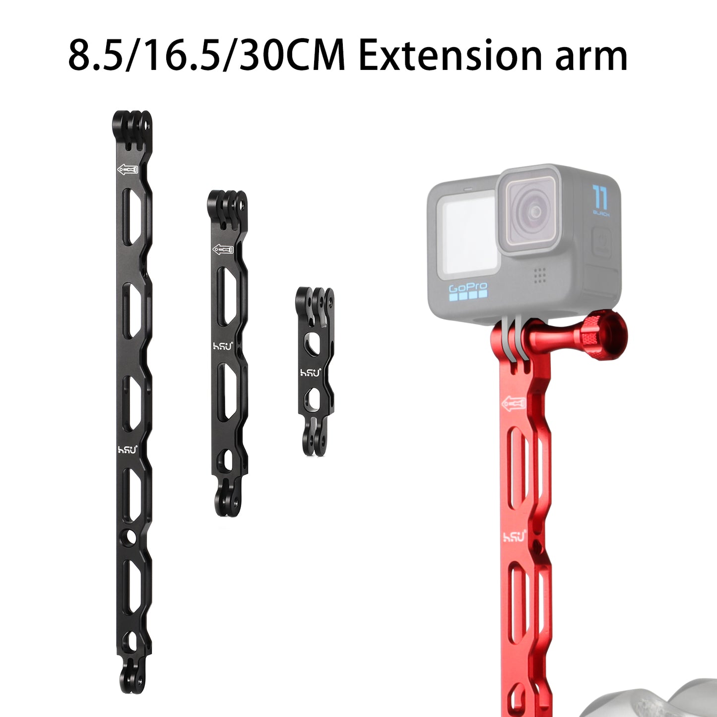 HSU Aluminum Alloy Helmet Extension Arm for GoPro/Insta360