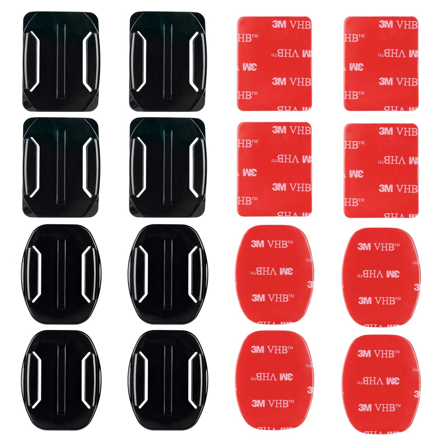 HSU Curved & Flat Adhesive Mounts Used on Helmet/Surfboard/Skiboard for GoPro