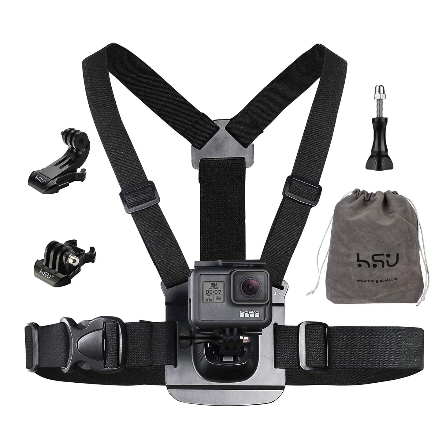 HSU Replacement Folding Finger & Chest Mount for GoPro