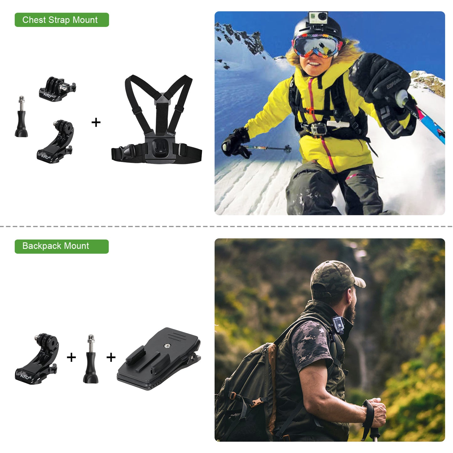 HSU 40-In-1 Accessory Kit for GoPro Hero Series/Dji/AKASO/Action Camera