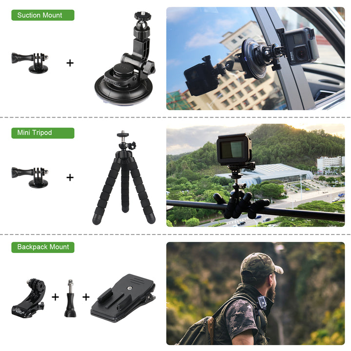 HSU 60-in-1 Accessory Kit for GoPro/DJI/AKASO/Action Cameras