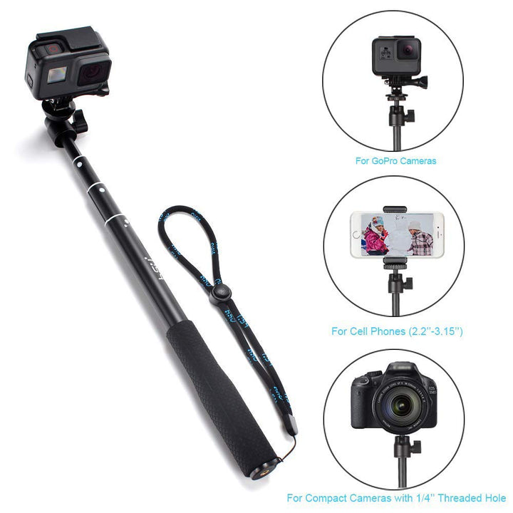 HSU GoPro Selfie Stick with Bluetooth Wireless Remote (Also Suitable for Smartphones)