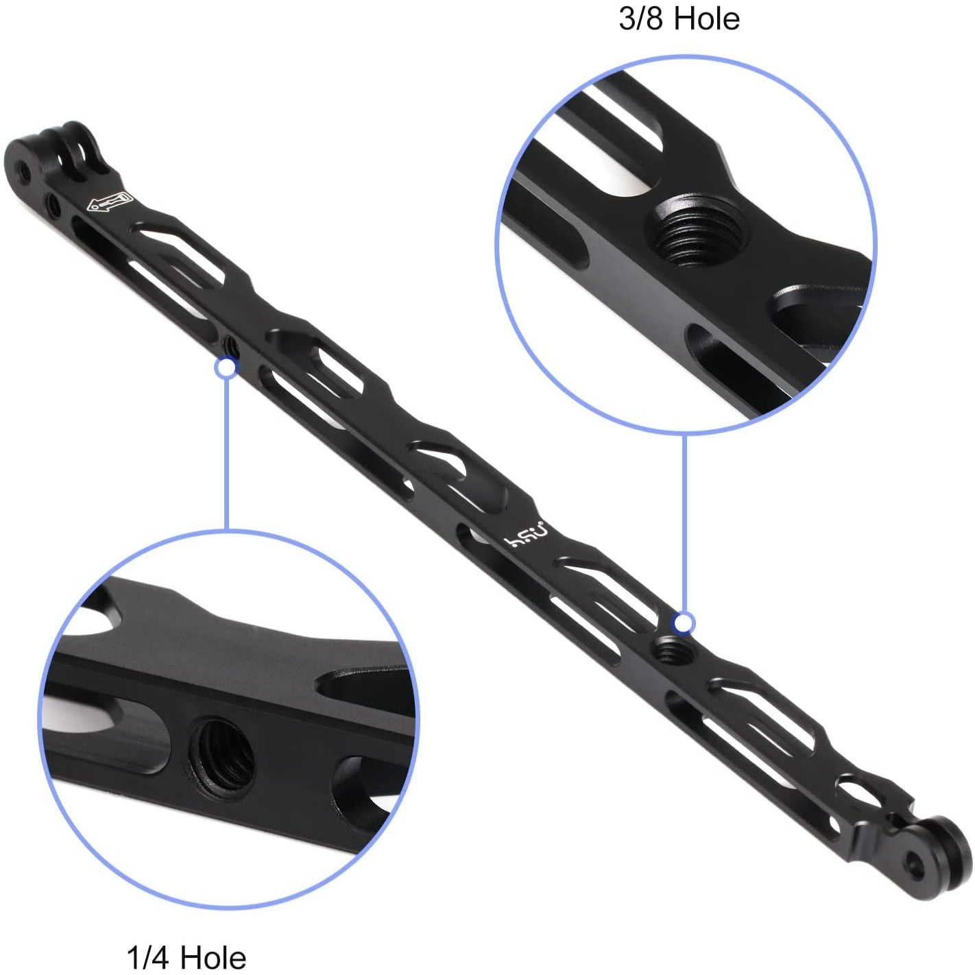 (7 Pcs) HSU All Aluminum Alloy GoPro Hero Extension Arm Kit for GoPro/DJI