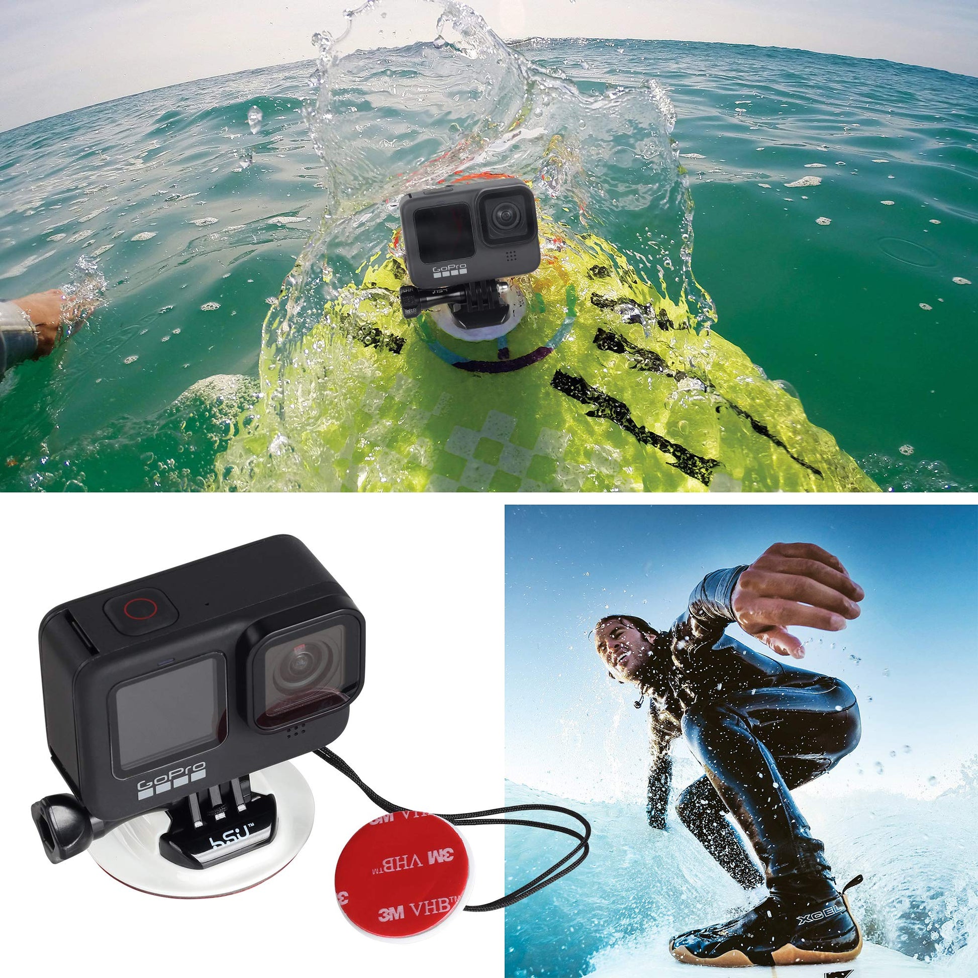 HSU GoPro Surf Mounts and Accessories for Snorkeling & Surfing