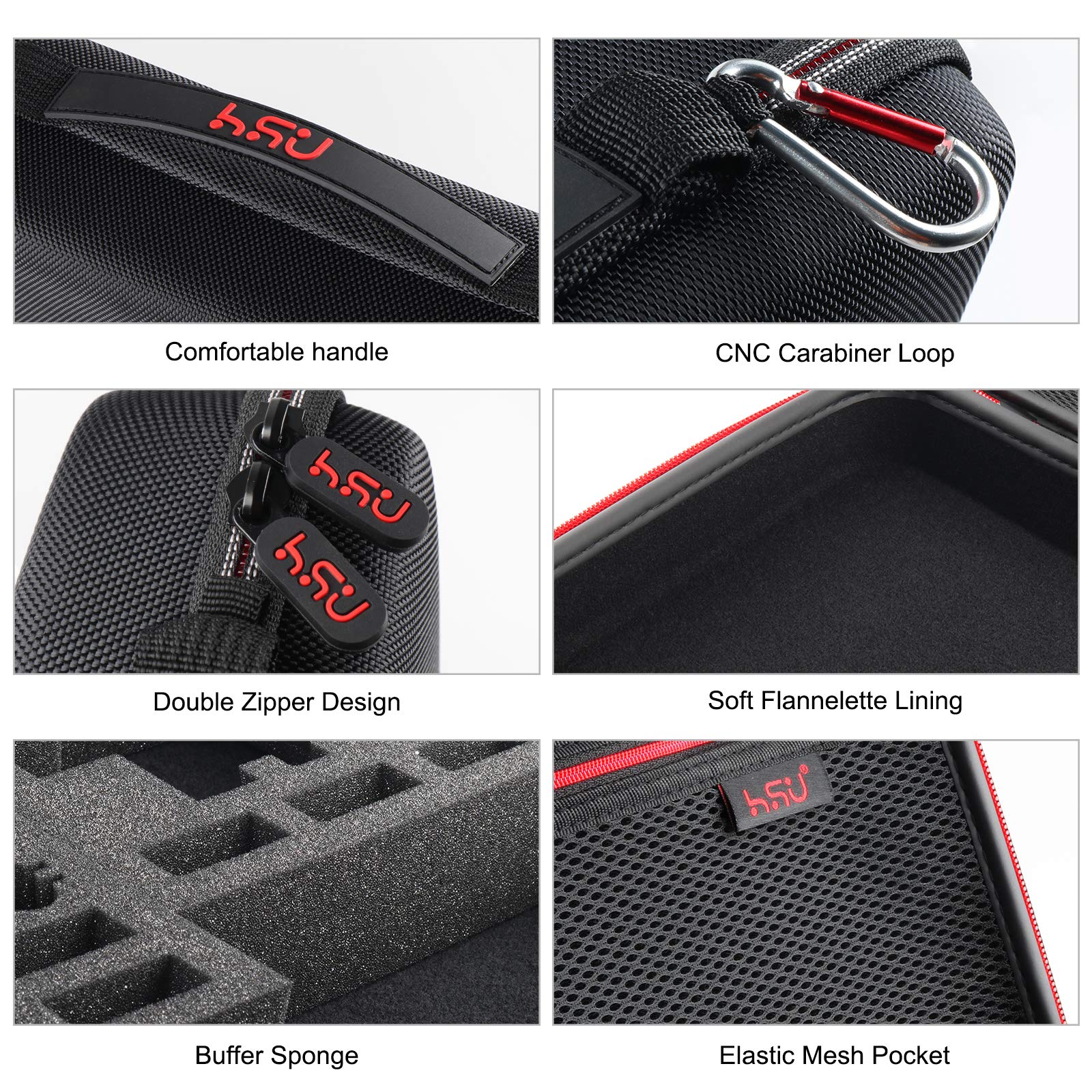 HSU Large Carrying Case For GoPro Hero10/9 (Red)